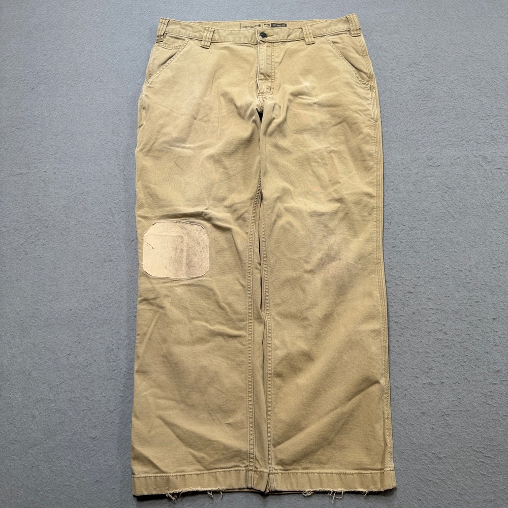 Carhartt Work Pants Men's 36x30 Brown Rugged Flex Relaxed Fit Canvas Workwear